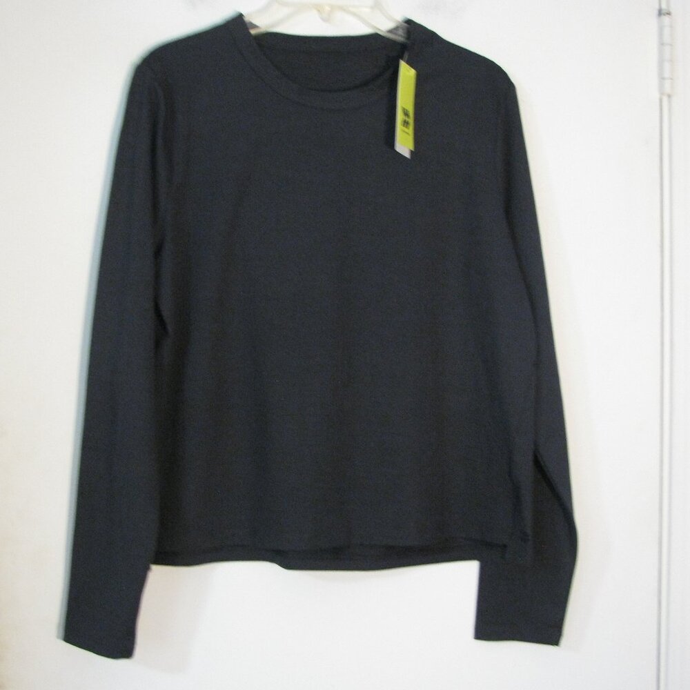 All In Motion Yoga Workout Top Large NWT $20 Long Sleeve Cutout Semi Fitted